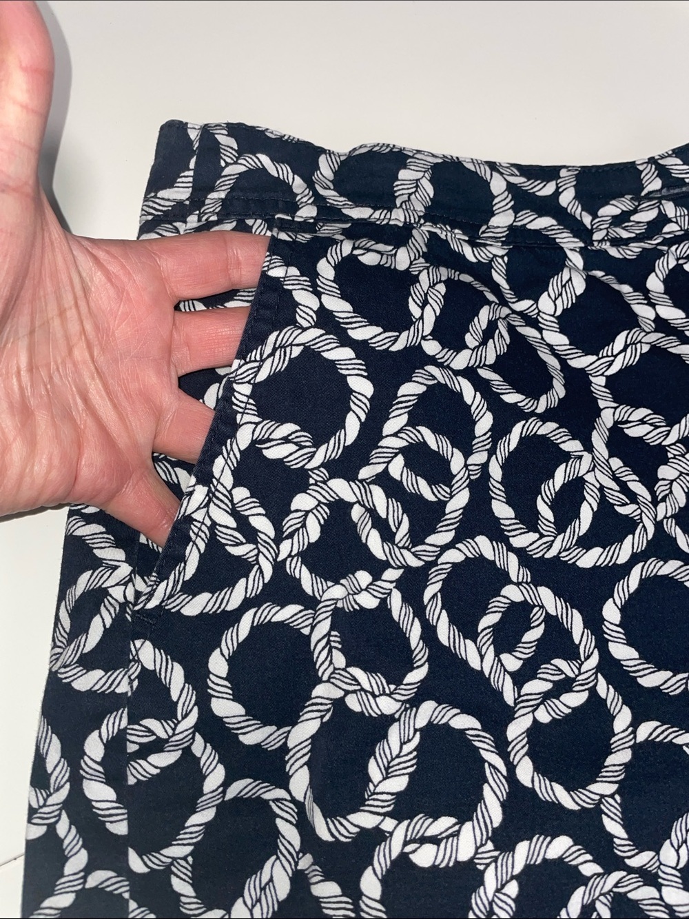 Karen Scott Black Mini Skort with White Rope Print - Picture 6 of 6